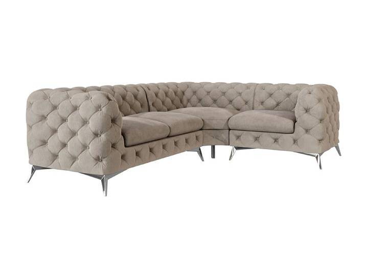 S-Style Möbel Paul - Chesterfield Ecksofa mit Silber Metall Füßen - Dunkle Creme S-Style Möbel Paul - Chesterfield Ecksofa mit Silber Metall Füßen - Dunkle Creme von S-Style Möbel