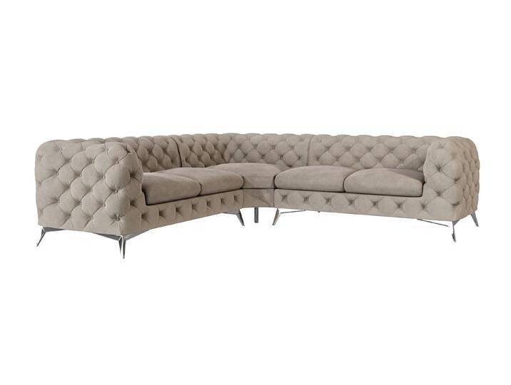 S-Style Möbel Paul - Chesterfield Ecksofa mit Silber Metall Füßen - Dunkle Creme S-Style Möbel Paul - Chesterfield Ecksofa mit Silber Metall Füßen - Dunkle Creme von S-Style Möbel