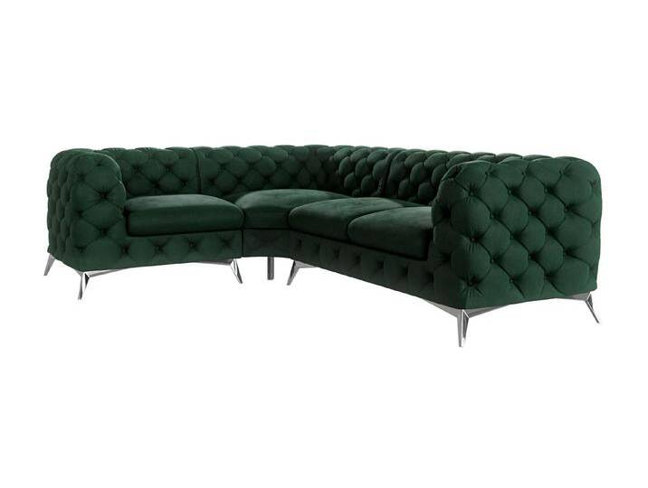 S-Style Möbel Paul - Chesterfield Ecksofa mit Silber Metall Füßen - Flasche Grün S-Style Möbel Paul - Chesterfield Ecksofa mit Silber Metall Füßen - Flasche Grün von S-Style Möbel