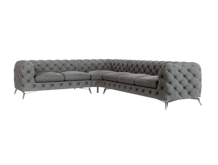 S-Style Möbel Paul - Chesterfield Ecksofa mit Silber Metall Füßen - Grau S-Style Möbel Paul - Chesterfield Ecksofa mit Silber Metall Füßen - Grau von S-Style Möbel