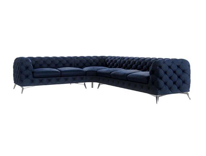 S-Style Möbel Paul - Chesterfield Ecksofa mit Silber Metall Füßen - Marineblau S-Style Möbel Paul - Chesterfield Ecksofa mit Silber Metall Füßen - Marineblau von S-Style Möbel