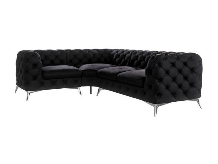 S-Style Möbel Paul - Chesterfield Ecksofa mit Silber Metall Füßen - Schwarz S-Style Möbel Paul - Chesterfield Ecksofa mit Silber Metall Füßen - Schwarz von S-Style Möbel