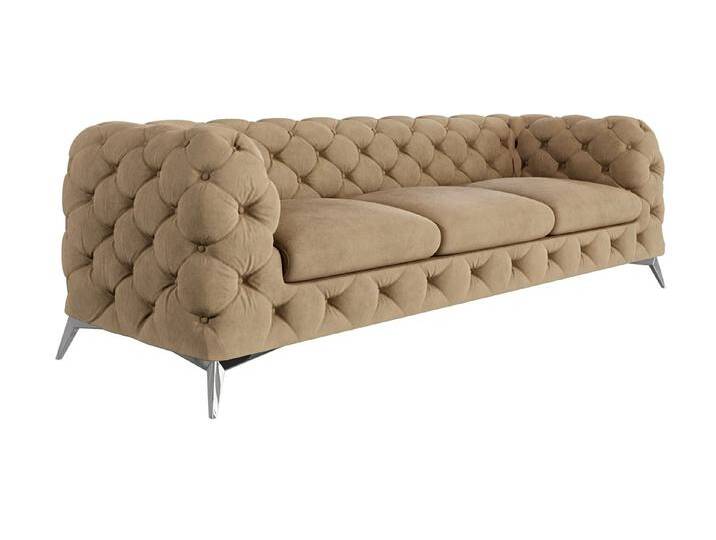 S-Style Möbel Paul - Chesterfield Sofa 3-Sitzer mit Silber Metall Füßen - Beige S-Style Möbel Paul - Chesterfield Sofa 3-Sitzer mit Silber Metall Füßen - Beige von S-Style Möbel