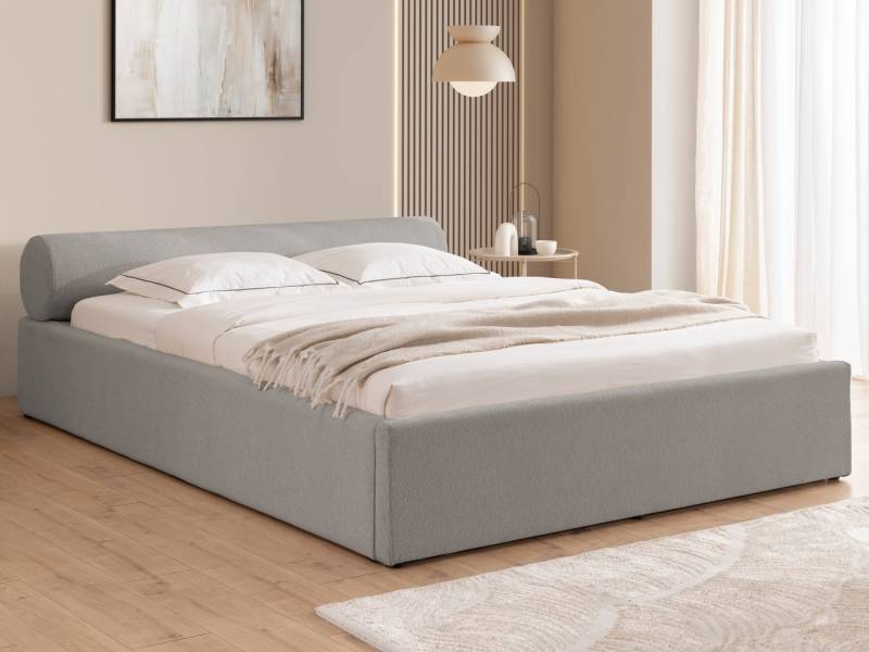 S-Style Möbel Polsterbett Josy aus Chenille-Stoff mit Lattenrost und großem Bettkasten (1 x Polsterbett mit Lattenrost), Chenille-Stoff von S-Style Möbel