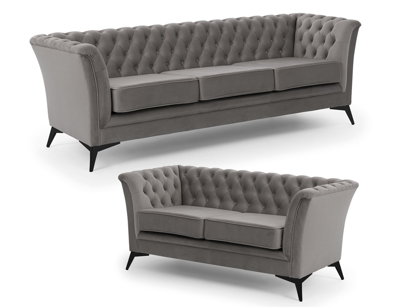 S-Style Möbel Polstergarnitur 3+2 Whitby aus Samt mit goldenen, silbernen oder schwarzen Füßen S-Style Möbel Polstergarnitur 3+2 Whitby aus Samt mit goldenen, silbernen oder schwarzen Füßen von S-Style Möbel