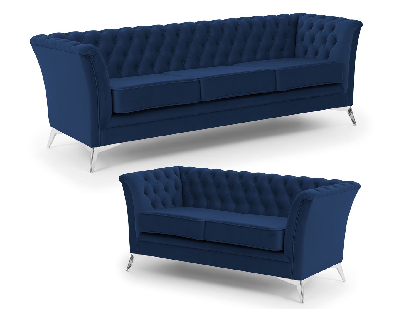 S-Style Möbel Polstergarnitur 3+2 Whitby aus Samt mit goldenen, silbernen oder schwarzen Füßen S-Style Möbel Polstergarnitur 3+2 Whitby aus Samt mit goldenen, silbernen oder schwarzen Füßen von S-Style Möbel