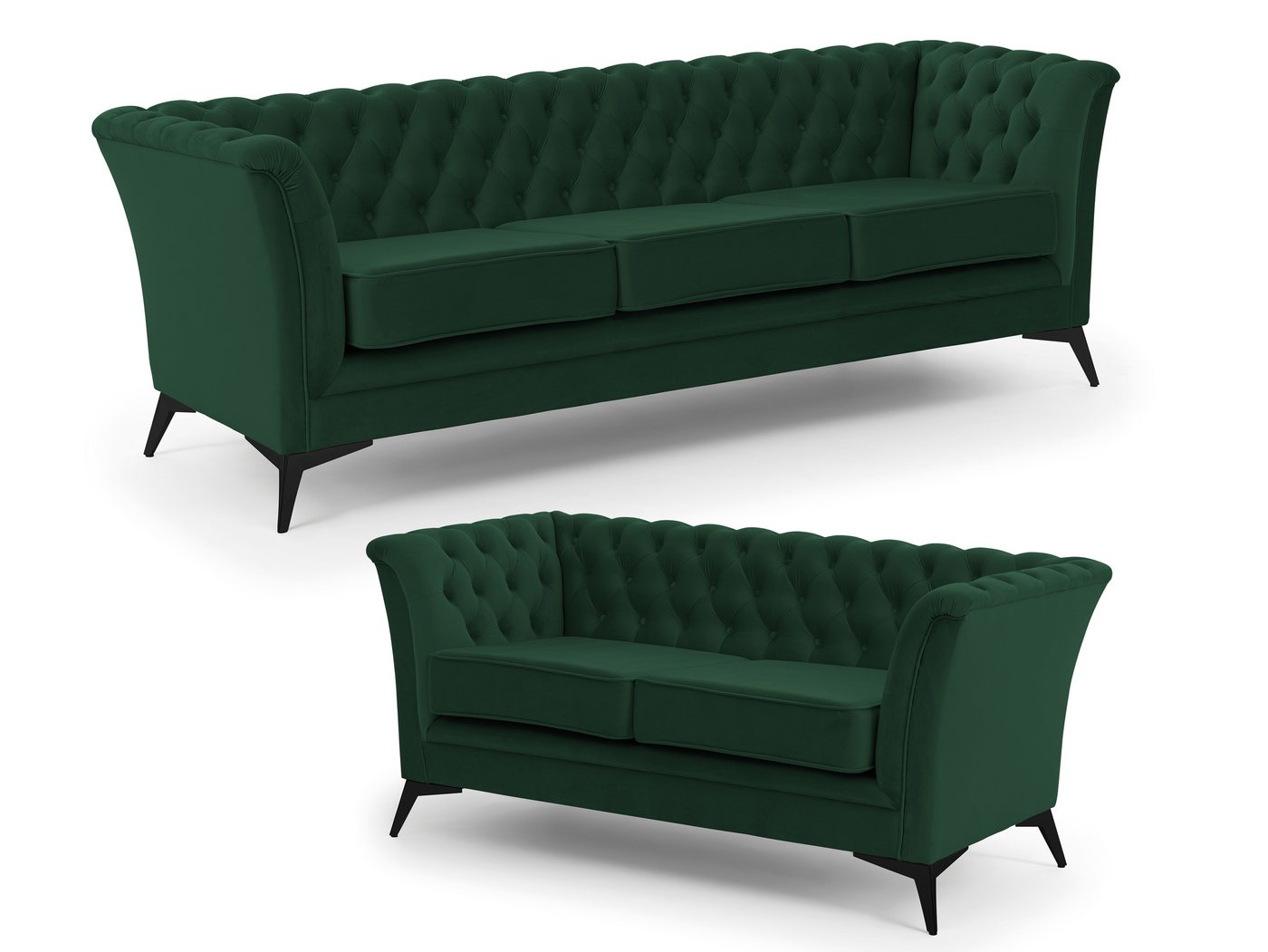 S-Style Möbel Polstergarnitur 3+2 Whitby aus Samt mit goldenen, silbernen oder schwarzen Füßen S-Style Möbel Polstergarnitur 3+2 Whitby aus Samt mit goldenen, silbernen oder schwarzen Füßen von S-Style Möbel