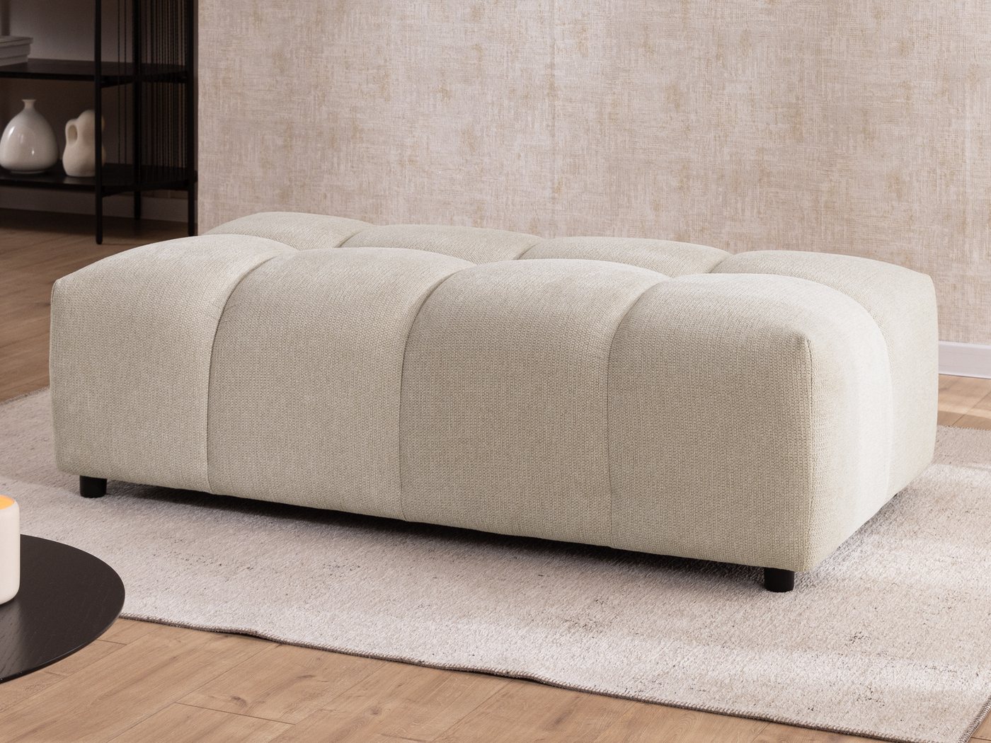 S-Style Möbel Polsterhocker Bubble mit Sitzfläche in Bubble-Optik aus weichem Strukturstoff (1 x Hocker), mit Wellenfederung von S-Style Möbel