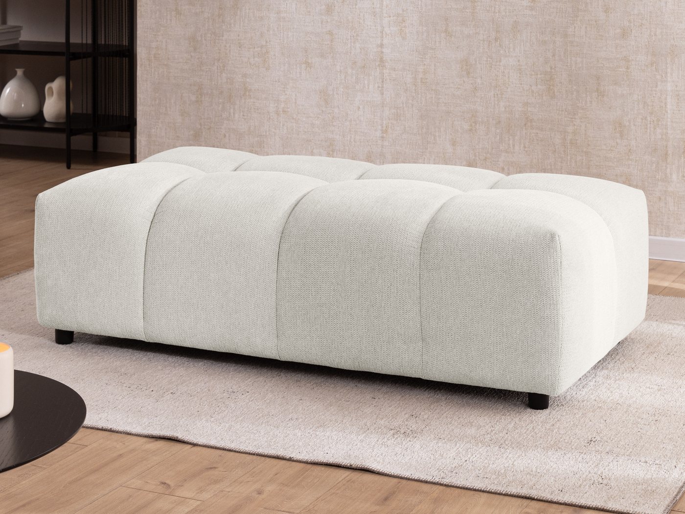 S-Style Möbel Polsterhocker Bubble mit Sitzfläche in Bubble-Optik aus weichem Strukturstoff (1 x Hocker), mit Wellenfederung von S-Style Möbel