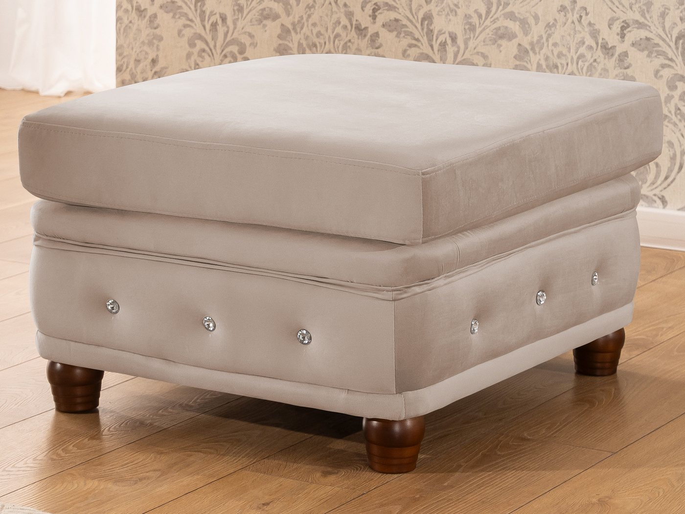 S-Style Möbel Polsterhocker Chesterfield Cleo Blink aus Samt mit Kristallsteppung, mit Wellenfederung S-Style Möbel Polsterhocker Chesterfield Cleo Blink aus Samt mit Kristallsteppung, mit Wellenfederung von S-Style Möbel
