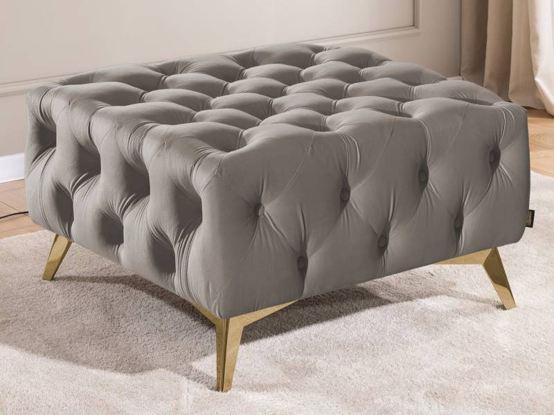 S-Style Möbel Polsterhocker Chesterfield Whitby, mit goldenen, silbernen oder schwarzen Füßen, mit Wellenfederung von S-Style Möbel