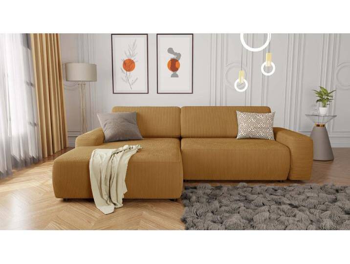 S-Style Möbel Rowan - Ecksofa mit Schlaffunktion und Bettkasten in Cord-Stoff schöner Sitzkomfort - Honig S-Style Möbel Rowan - Ecksofa mit Schlaffunktion und Bettkasten in Cord-Stoff schöner Sitzkomfort - Honig von S-Style Möbel