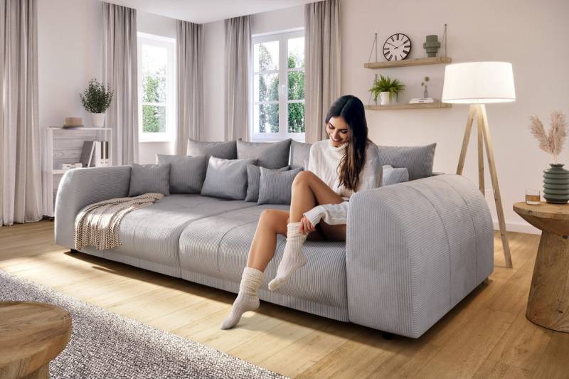 S-Style Möbel Big-Sofa Levana 5-Sitzer Boxspringfederung Lounge Sofa in Cord-Stoff von S-Style Möbel