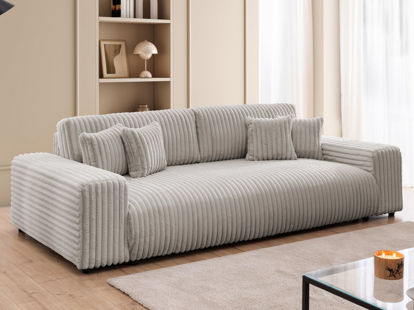 S-Style Möbel Schlafsofa Mollis mit Bettkasten aus Plüschcord, mit Wellenfederung S-Style Möbel Schlafsofa Mollis mit Bettkasten aus Plüschcord, mit Wellenfederung von S-Style Möbel