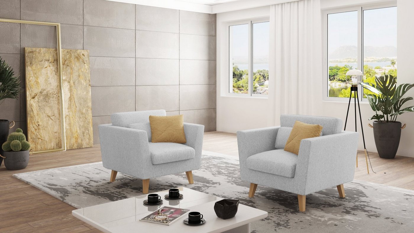 S-Style Möbel Sessel Angeles im skandinavischen Design, mit Wellenfederung von S-Style Möbel