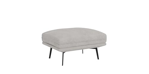 S-Style Möbel Sitzhocker Hocker Fußhocker 2 Sitzer Sofahocker Metall Füße Schwarz Samt Stoff ELSA Grau von S-Style Möbel