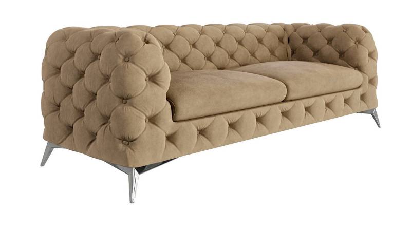 S-Style Möbel Chesterfield-Sofa Kalina, 3-Sitzer mit silbernen Metall Füßen, mit Wellenfederung S-Style Möbel Chesterfield-Sofa Kalina, 3-Sitzer mit silbernen Metall Füßen, mit Wellenfederung von S-Style Möbel