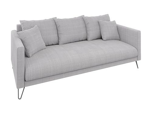 S-Style Möbel Sofa Couch 3 Sitzer Hohe Metallfüße Schwarz Chenille-Stoff Freistehend Harmony Hellgrau S-Style Möbel Sofa Couch 3 Sitzer Hohe Metallfüße Schwarz Chenille-Stoff Freistehend Harmony Hellgrau von S-Style Möbel