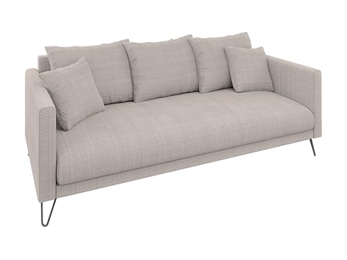 S-Style Möbel Sofa Couch 3 Sitzer Hohe Metallfüße Schwarz Chenille-Stoff Freistehend Harmony Taupe S-Style Möbel Sofa Couch 3 Sitzer Hohe Metallfüße Schwarz Chenille-Stoff Freistehend Harmony Taupe von S-Style Möbel