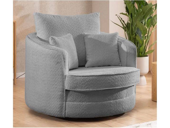S-Style Möbel Ted - Drehsessel Love Seat XXL 360 Grad drehbar aus Boucle-Stoff - Grau S-Style Möbel Ted - Drehsessel Love Seat XXL 360 Grad drehbar aus Boucle-Stoff - Grau von S-Style Möbel