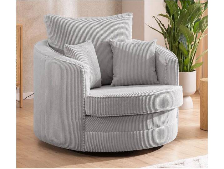 S-Style Möbel Ted - Drehsessel Love Seat XXL 360 Grad drehbar aus Cord-Stoff - Hellgrau S-Style Möbel Ted - Drehsessel Love Seat XXL 360 Grad drehbar aus Cord-Stoff - Hellgrau von S-Style Möbel