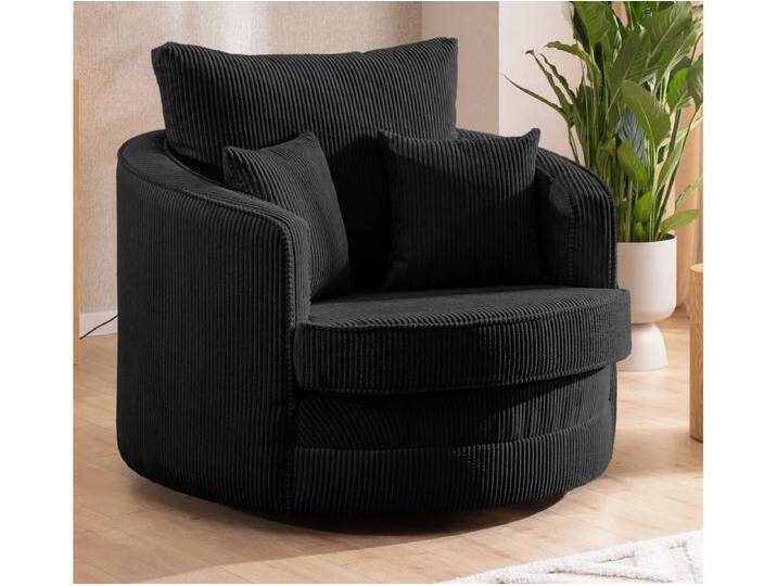 S-Style Möbel Ted - Drehsessel Love Seat XXL 360 Grad drehbar aus Cord-Stoff - Schwarz S-Style Möbel Ted - Drehsessel Love Seat XXL 360 Grad drehbar aus Cord-Stoff - Schwarz von S-Style Möbel