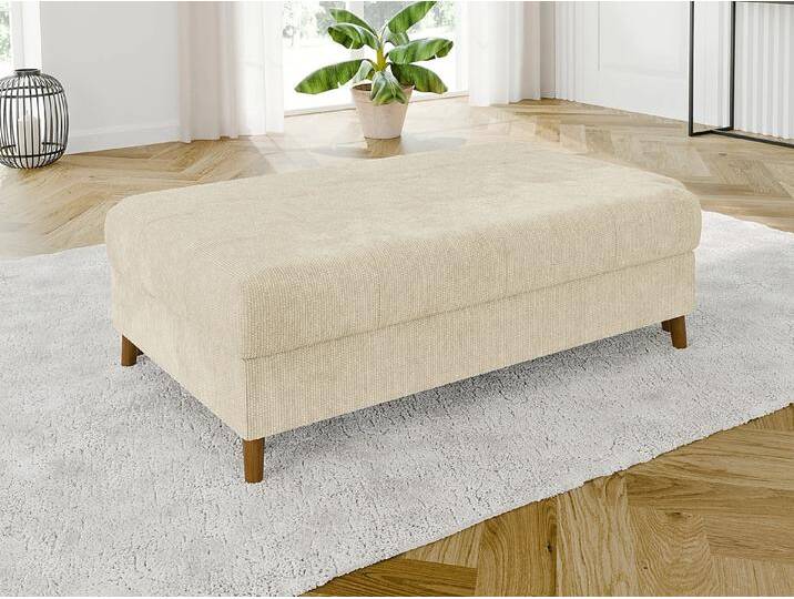 S-Style Möbel Trygve - Hocker mit Braun Holzfüßen im skandinavischen Stil aus Chenille-Stoff - Beige S-Style Möbel Trygve - Hocker mit Braun Holzfüßen im skandinavischen Stil aus Chenille-Stoff - Beige von S-Style Möbel