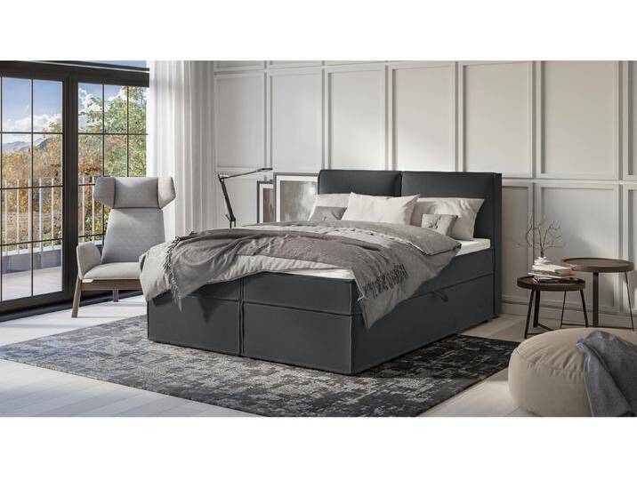 S-Style Möbel Uma - Modernes Boxspringbett mit Topper und Bettkästen - Graphit S-Style Möbel Uma - Modernes Boxspringbett mit Topper und Bettkästen - Graphit von S-Style Möbel