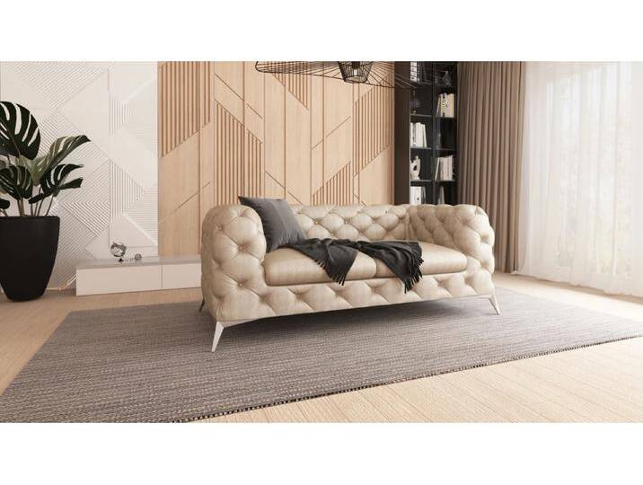 S-Style Möbel Valentin - Chesterfield Sofa 2-Sitzer mit Silber Metall Füßen - Beige S-Style Möbel Valentin - Chesterfield Sofa 2-Sitzer mit Silber Metall Füßen - Beige von S-Style Möbel