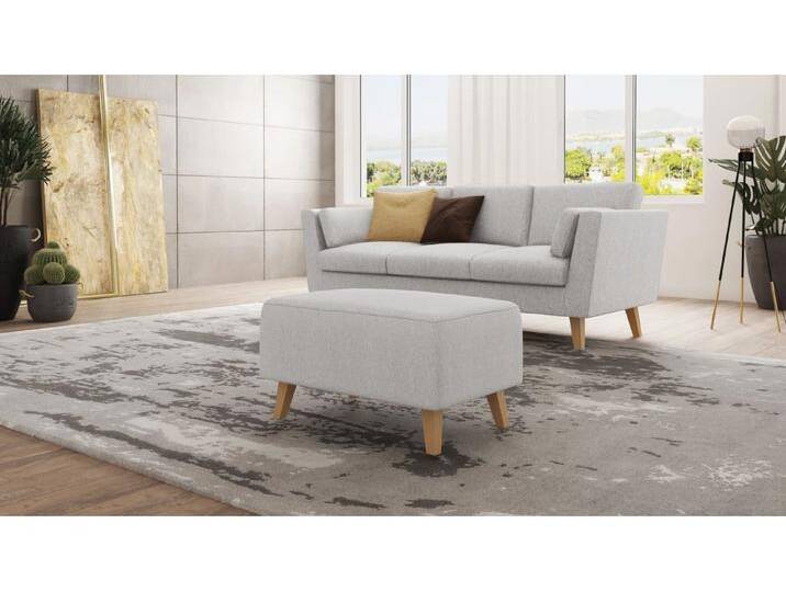 S-Style Möbel Violet - Fußhocker mit Holzfüßen im skandinavischen Stil - Silber S-Style Möbel Violet - Fußhocker mit Holzfüßen im skandinavischen Stil - Silber von S-Style Möbel