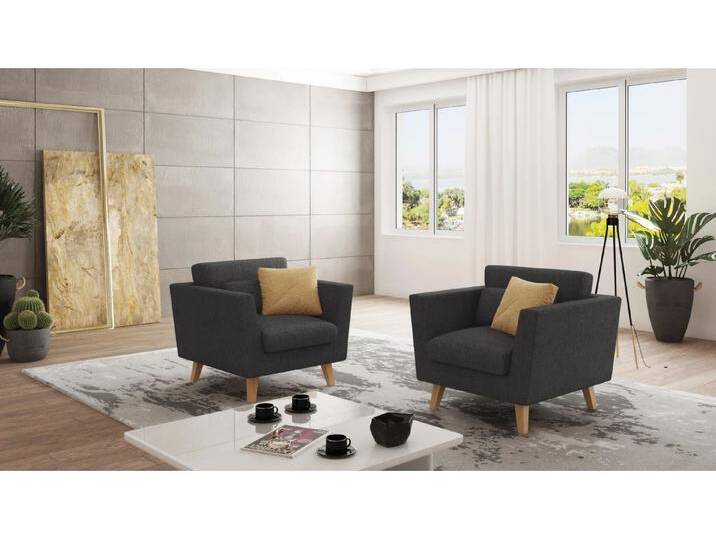 S-Style Möbel Violet - Sessel mit Holzfüßen im skandinavischen Stil - Graphit S-Style Möbel Violet - Sessel mit Holzfüßen im skandinavischen Stil - Graphit von S-Style Möbel