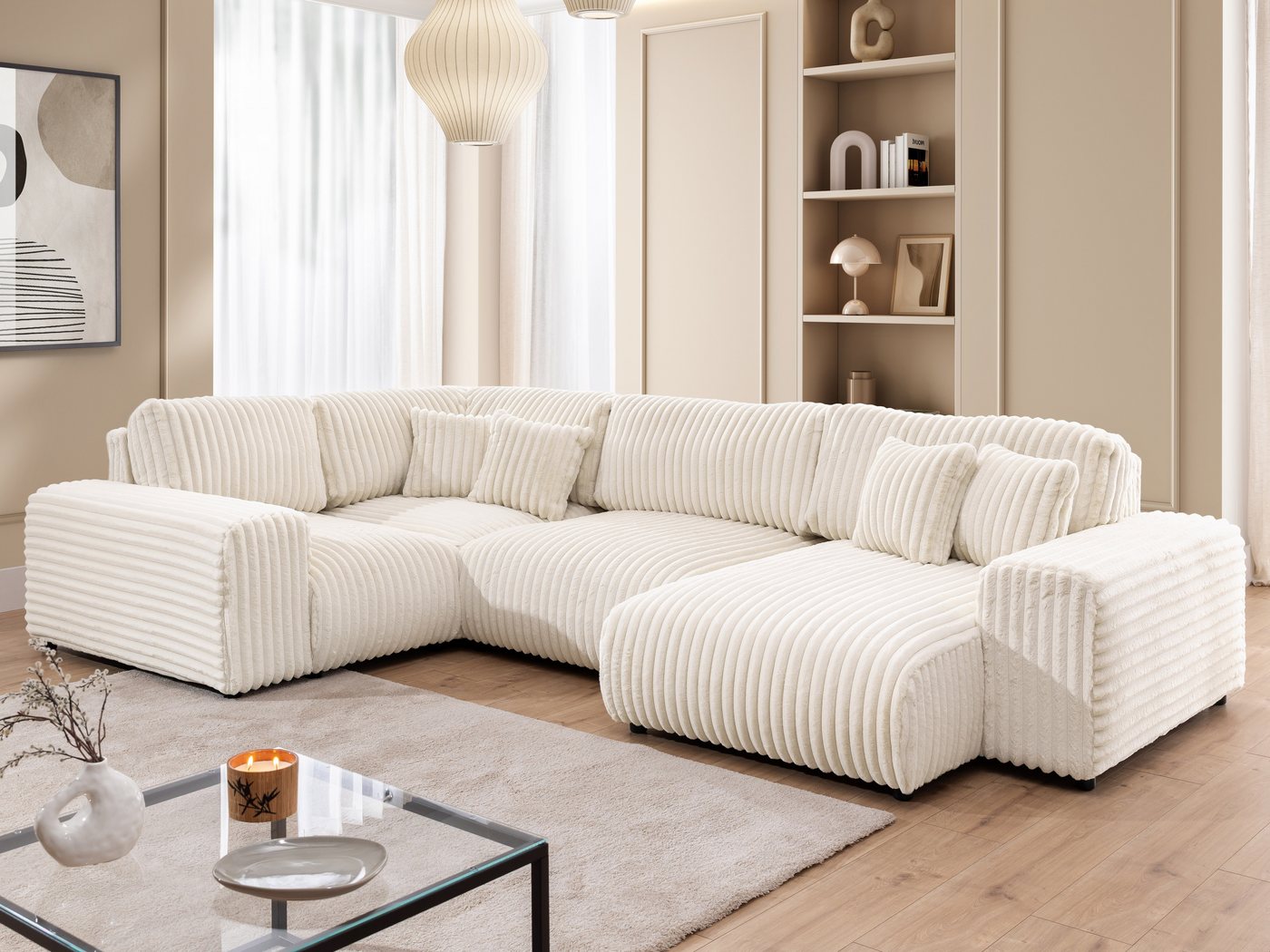 S-Style Möbel Wohnlandschaft Mollis im XXL-Format aus Plüschcord mit schöner Sitzkomfort S-Style Möbel Wohnlandschaft Mollis im XXL-Format aus Plüschcord mit schöner Sitzkomfort von S-Style Möbel