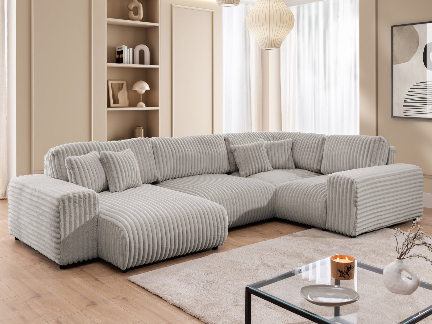 S-Style Möbel Wohnlandschaft Mollis im XXL-Format aus Plüschcord mit schöner Sitzkomfort S-Style Möbel Wohnlandschaft Mollis im XXL-Format aus Plüschcord mit schöner Sitzkomfort von S-Style Möbel