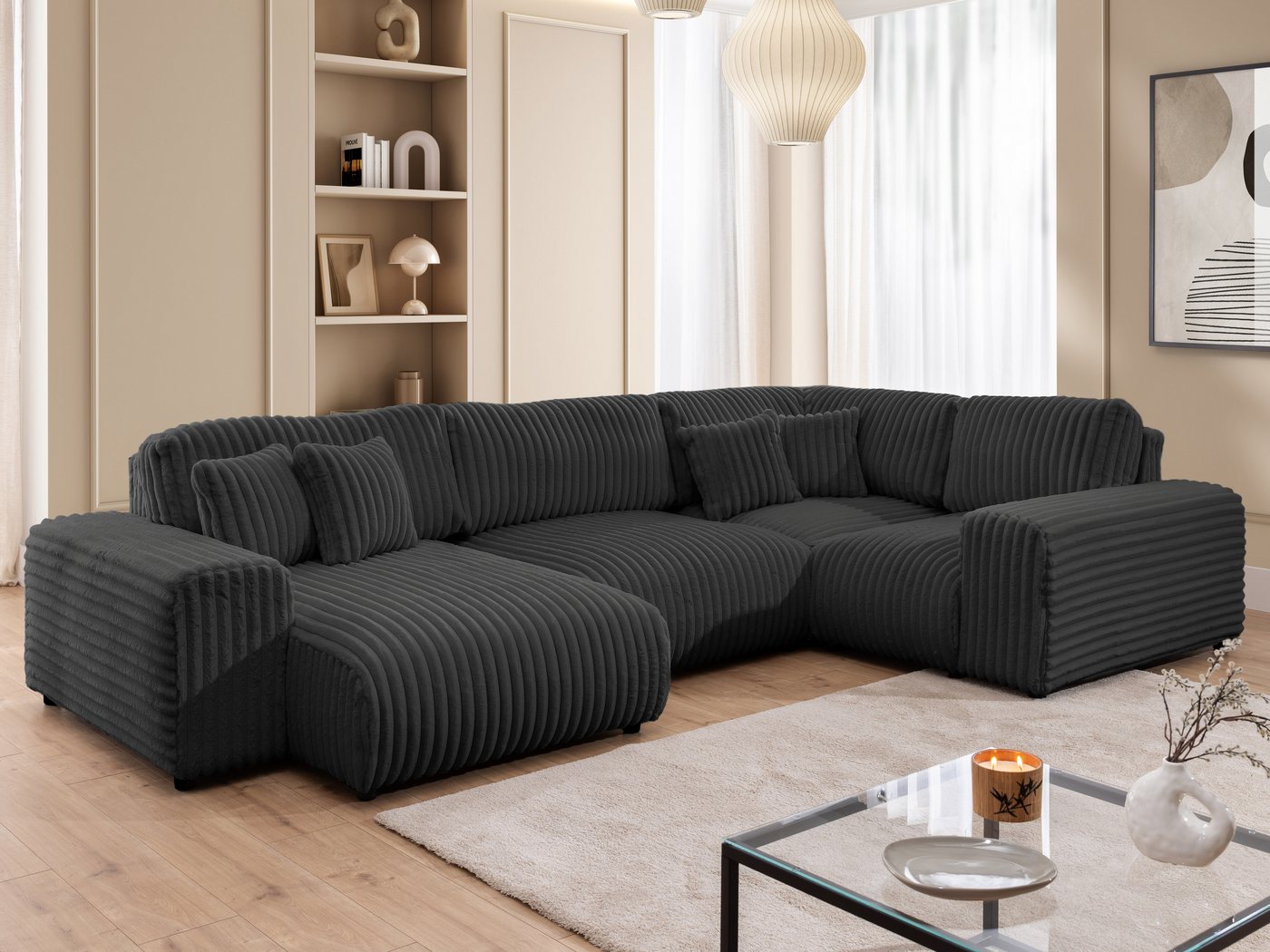 S-Style Möbel Wohnlandschaft Mollis im XXL-Format aus Plüschcord mit schöner Sitzkomfort S-Style Möbel Wohnlandschaft Mollis im XXL-Format aus Plüschcord mit schöner Sitzkomfort von S-Style Möbel