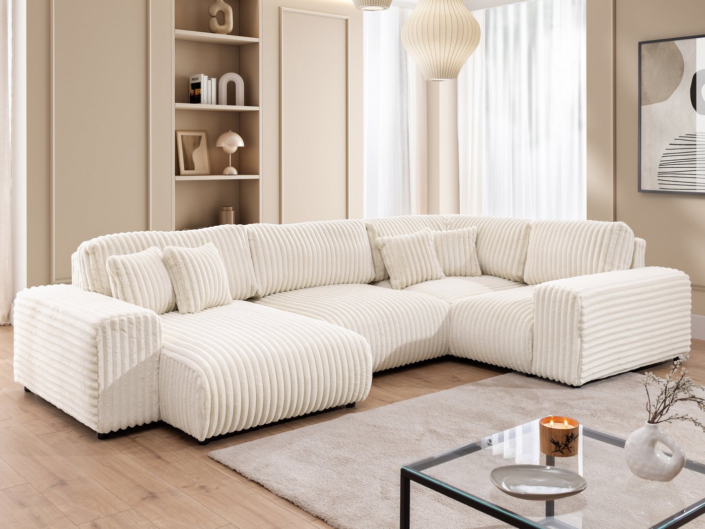 S-Style Möbel Wohnlandschaft Mollis im XXL-Format aus Plüschcord mit schöner Sitzkomfort S-Style Möbel Wohnlandschaft Mollis im XXL-Format aus Plüschcord mit schöner Sitzkomfort von S-Style Möbel