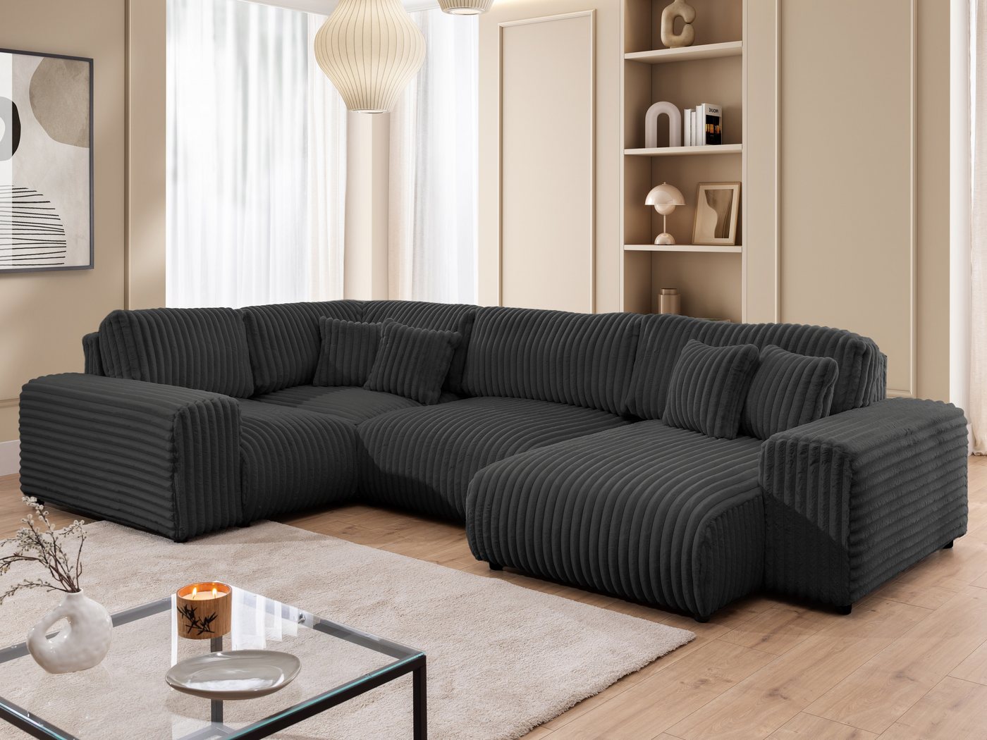 S-Style Möbel Wohnlandschaft Mollis im XXL-Format aus Plüschcord mit schöner Sitzkomfort S-Style Möbel Wohnlandschaft Mollis im XXL-Format aus Plüschcord mit schöner Sitzkomfort von S-Style Möbel