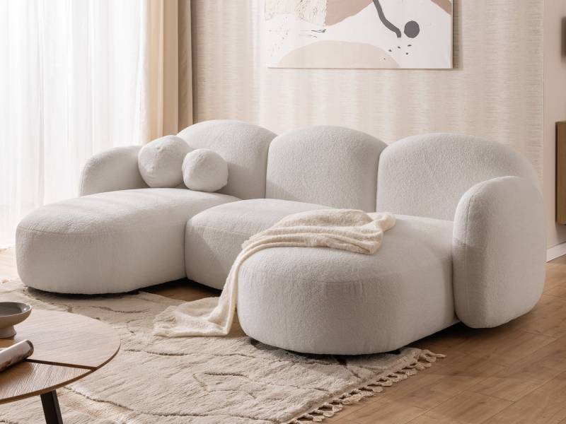 S-Style Möbel Wohnlandschaft Nuvola aus Bouclé mit abgerundetem Design und hohem Sitzkomfort, mit Wellenfederung von S-Style Möbel