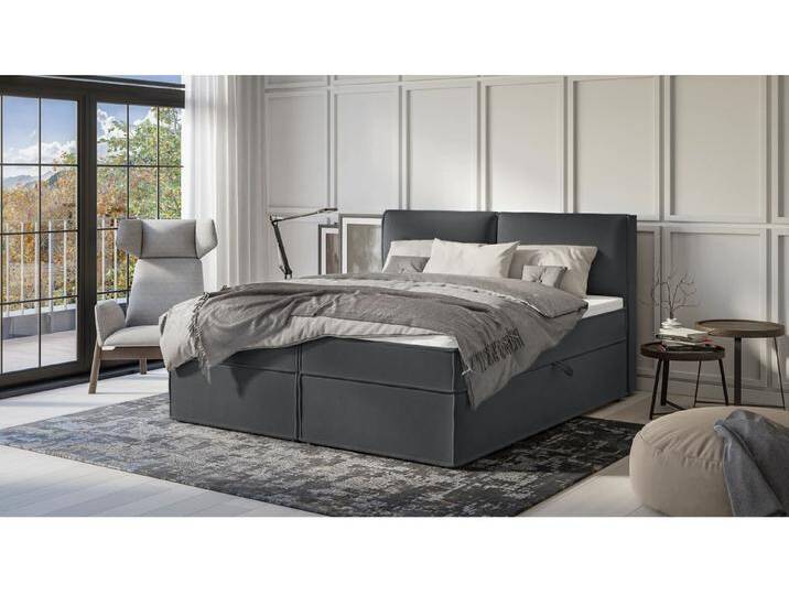 S-Style Möbel Uma - Modernes Boxspringbett mit Topper und Bettkästen - Graphit S-Style Möbel Uma - Modernes Boxspringbett mit Topper und Bettkästen - Graphit von S-Style Möbel