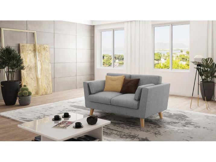 S-Style Möbel Violet - Sofa 2-Sitzer mit Holzfüßen im skandinavischen Stil - Grau S-Style Möbel Violet - Sofa 2-Sitzer mit Holzfüßen im skandinavischen Stil - Grau von S-Style Möbel