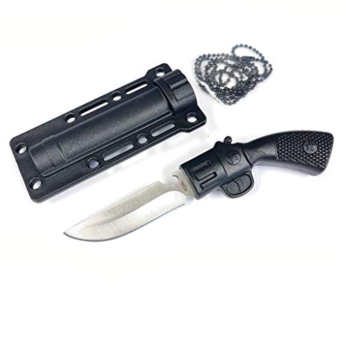 0 S-TEC Jagdmesser mit fester Klinge, 7,0 cm Edelstahlklinge I Kunststoffgriff I mit Kunststoffscheide I Jagd I Camping I Outdoor I Brieföffner I (silberfarbene Klinge) von S-TEC