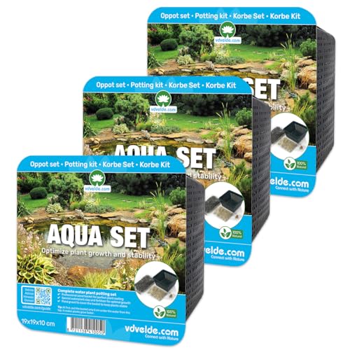 VDVELDE Aqua Set - Eintopfen Set für alle Arten von Wasserpflanzen (Teichkorb, Ton, Kies & Dünger) - VDVELDE WASSERPFLANZEN von S VD VELDE WATERPLANTEN