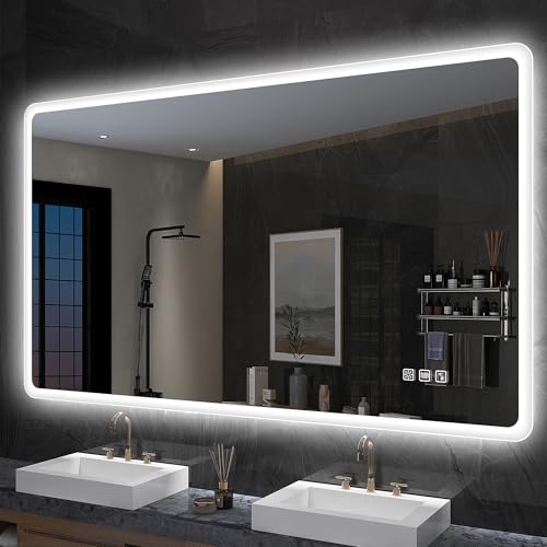 S'bagno Badspiegel Mit Beleuchtung 1200x700mm, Bluetooth-Badezimmerspiegel Mit Entfoggen, 3 Farbtemperaturen, Speicherfunktion, Horizontal/Vertikal S'bagno Badspiegel Mit Beleuchtung 1200x700mm, Bluetooth-Badezimmerspiegel Mit Entfoggen, 3 Farbtemperaturen, Speicherfunktion, Horizontal/Vertikal von S'bagno