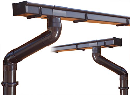 Komplettes Dachrinnen Set bis 3.50 m | Braun | BG70 | Satteldach (2 Dachseiten) (Kastenrinnen, Kastendachrinnen) von S-lon