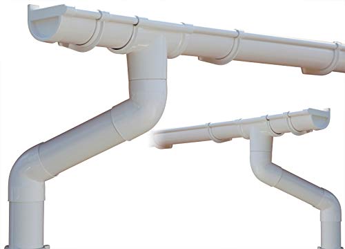 Komplettes Dachrinnen Set bis 3.50 m | Weiß | GD16 | Satteldach (2 Dachseiten) von S-lon