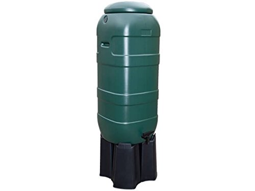 S-lon Regentonne grün 100 L. Rechteckig, Kunststoff, Inkl. Fuß & Hahn | Slimline/Rainsaver von S-lon