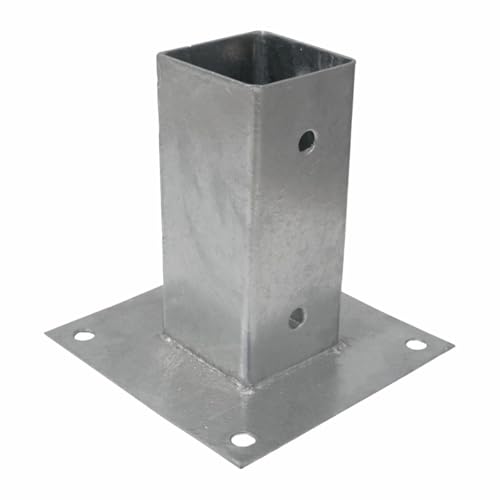 Aufschraubhülse 60 x 60 x 150 mm Pfosten Bodenhülse Zaunträger Hülse Bodenplatte Pfostenträger aufschrauben Anker Verzinkt von S&Garden