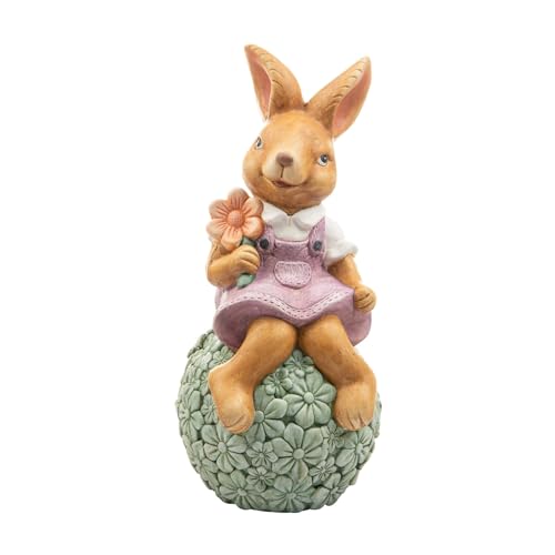 S&Garden Dekofigur Hase Osterhase große Osterfigur Osterdeko Osterhasenfigur Ostern Gartendekoration Hausdekoration Wohnaccessoires Osterei 47 cm von S&Garden