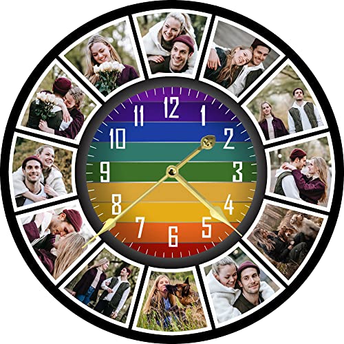 S&H&OU Benutzerdefinierte Wanduhr, Fotowanduhren für Wohnzimmerdekoration mit Foto, leise Wanduhr für Kinder, Personalisierte Fotowanduhr zum Aufhängen von Geburtstagsfotos S&H&OU Benutzerdefinierte Wanduhr, Fotowanduhren für Wohnzimmerdekoration mit Foto, leise Wanduhr für Kinder, Personalisierte Fotowanduhr zum Aufhängen von Geburtstagsfotos von S&H&OU