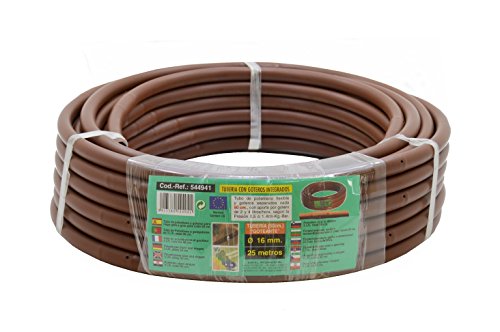S&M 544941 Flexibler Gartenschlauch mit integrierten Tropfern, 16 mm, 0,50 m x 25 m, Braun von S&M