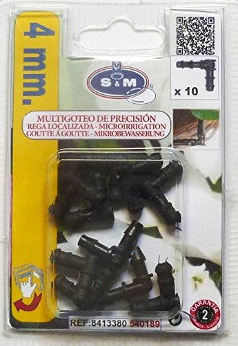 S&M 540189 Ellenbogen für Mikroschlauch, 4 mm, Blister mit 10 Stück, Schwarz von S&M